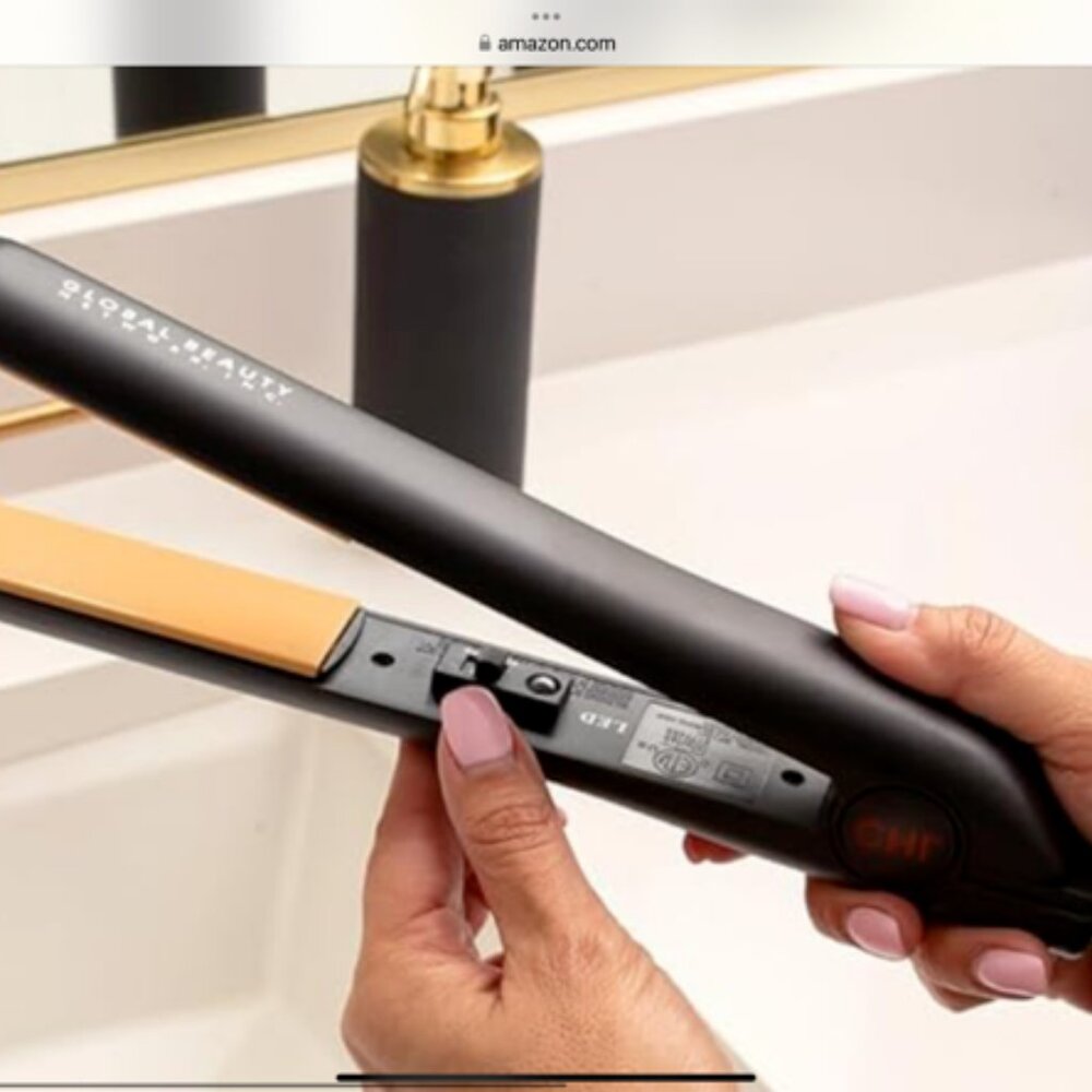 CHI Global Beauty Ceramic Hair Straightener Flat Iron Black 1" New